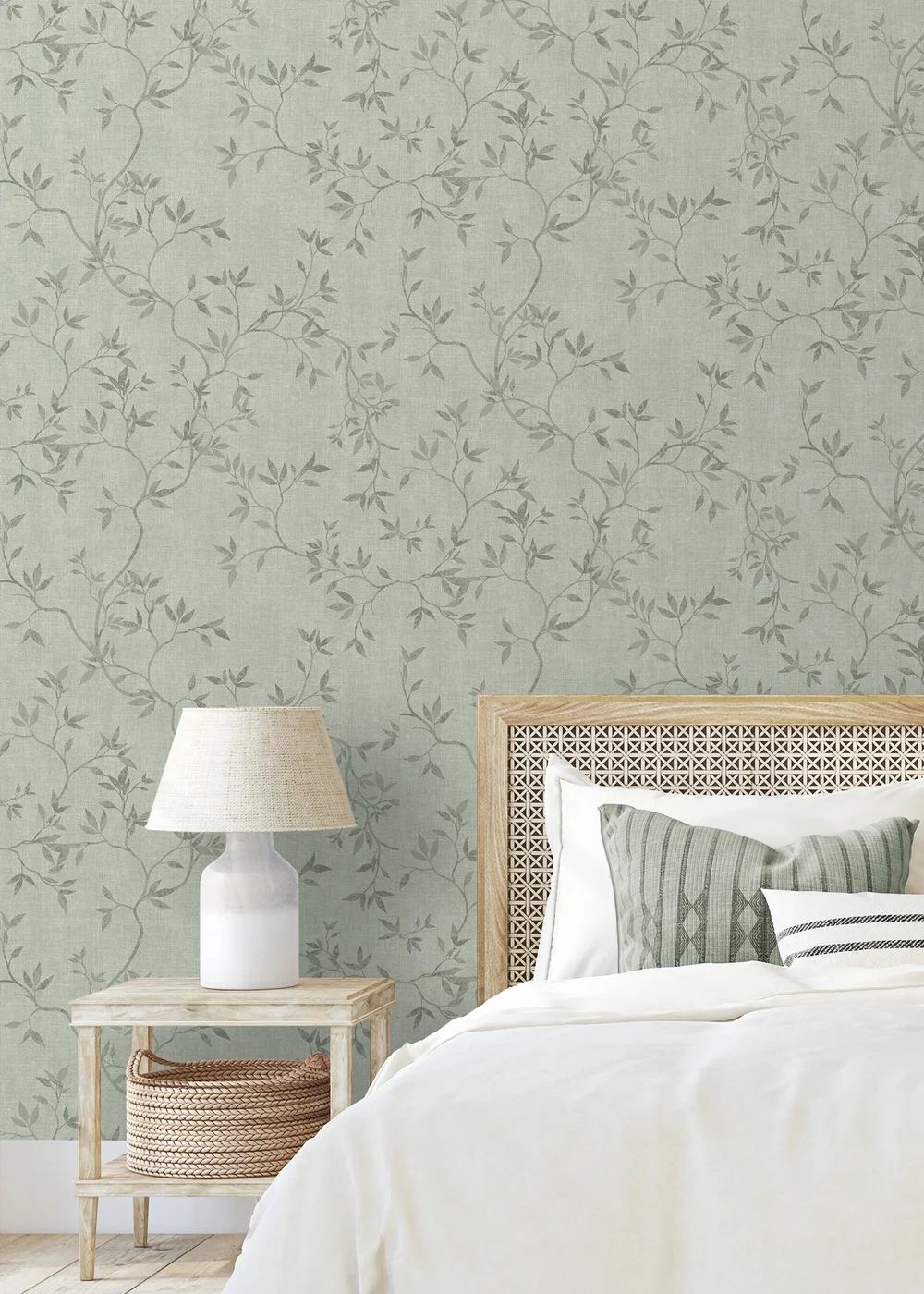 Darcy James Japandi Leaf Green Wallpaper - One Size Image 2