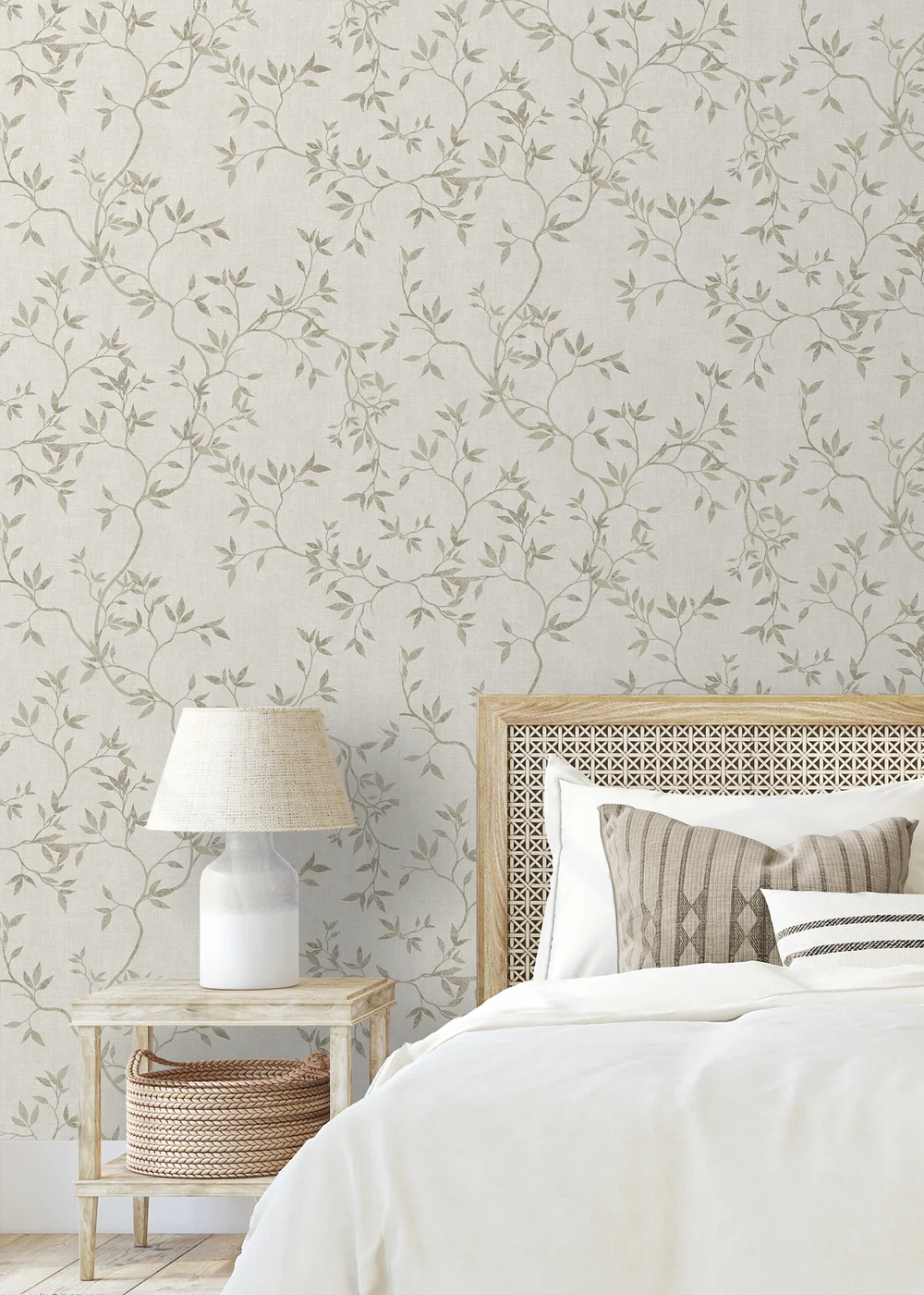 Darcy James Japandi Leaf Cream Wallpaper - One Size Image 2