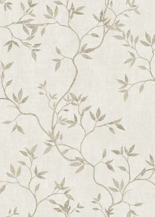 Darcy James Japandi Leaf Cream Wallpaper - One Size Image 1