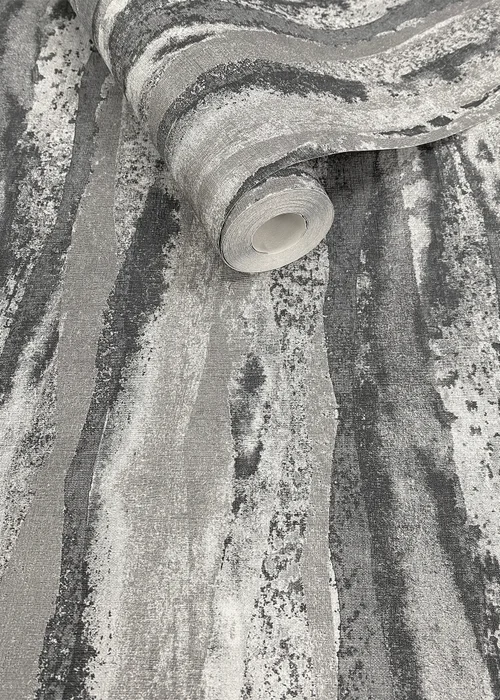 Muriva Soren Charcoal & Silver Wallpaper - One Size Image 4