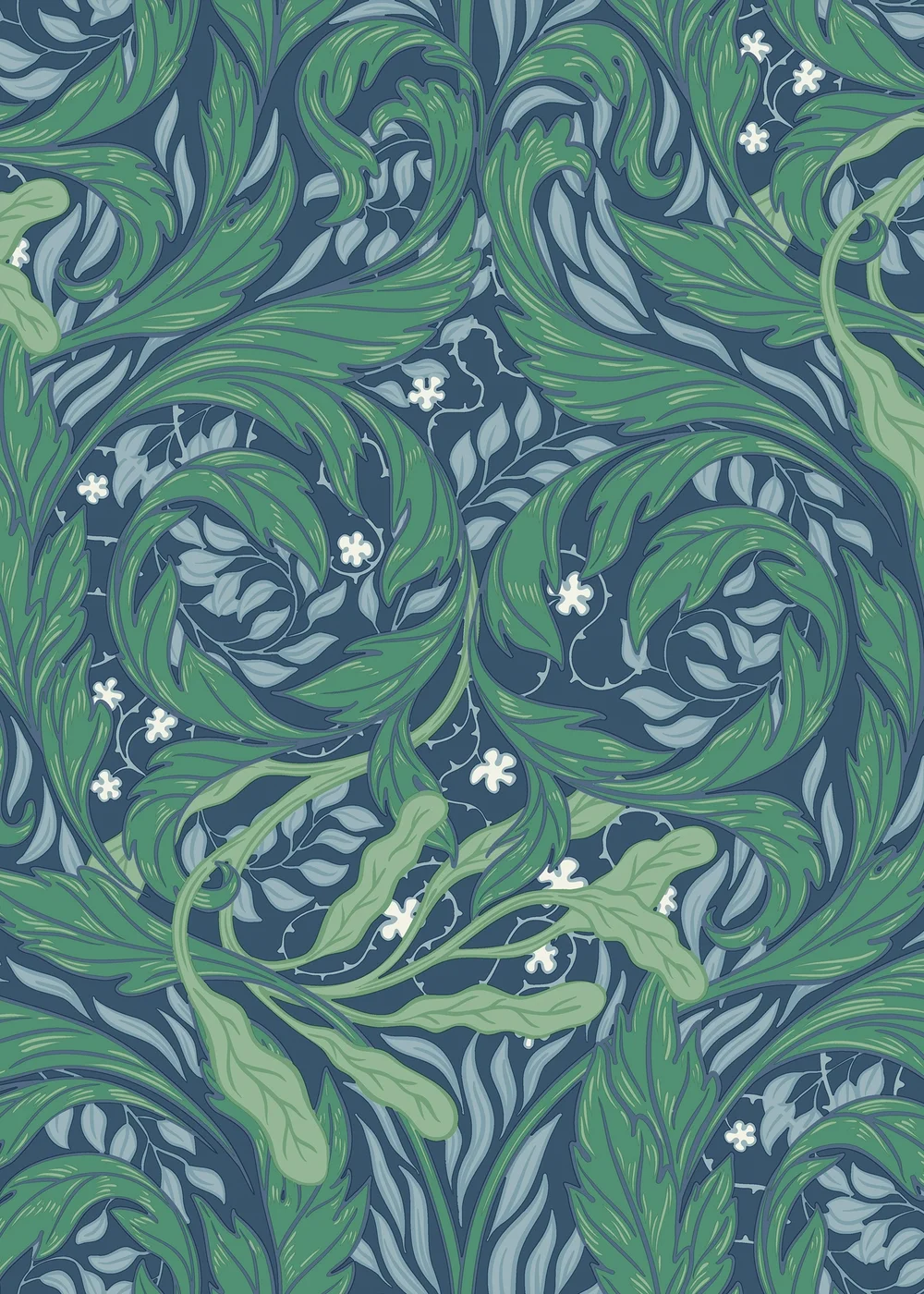 Muriva Vale Leaf Blue & Green Wallpaper - One Size Image 1