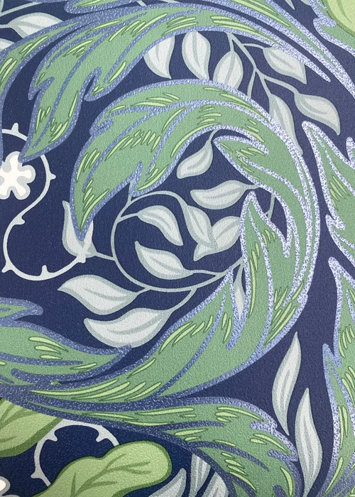 Muriva Vale Leaf Blue & Green Wallpaper - One Size Image 3