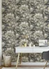 Muriva Aminah Floral Charcoal & Gold Wallpaper - One Size Image 2