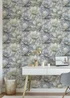 Muriva Aminah Floral Blue Wallpaper - One Size Image 2