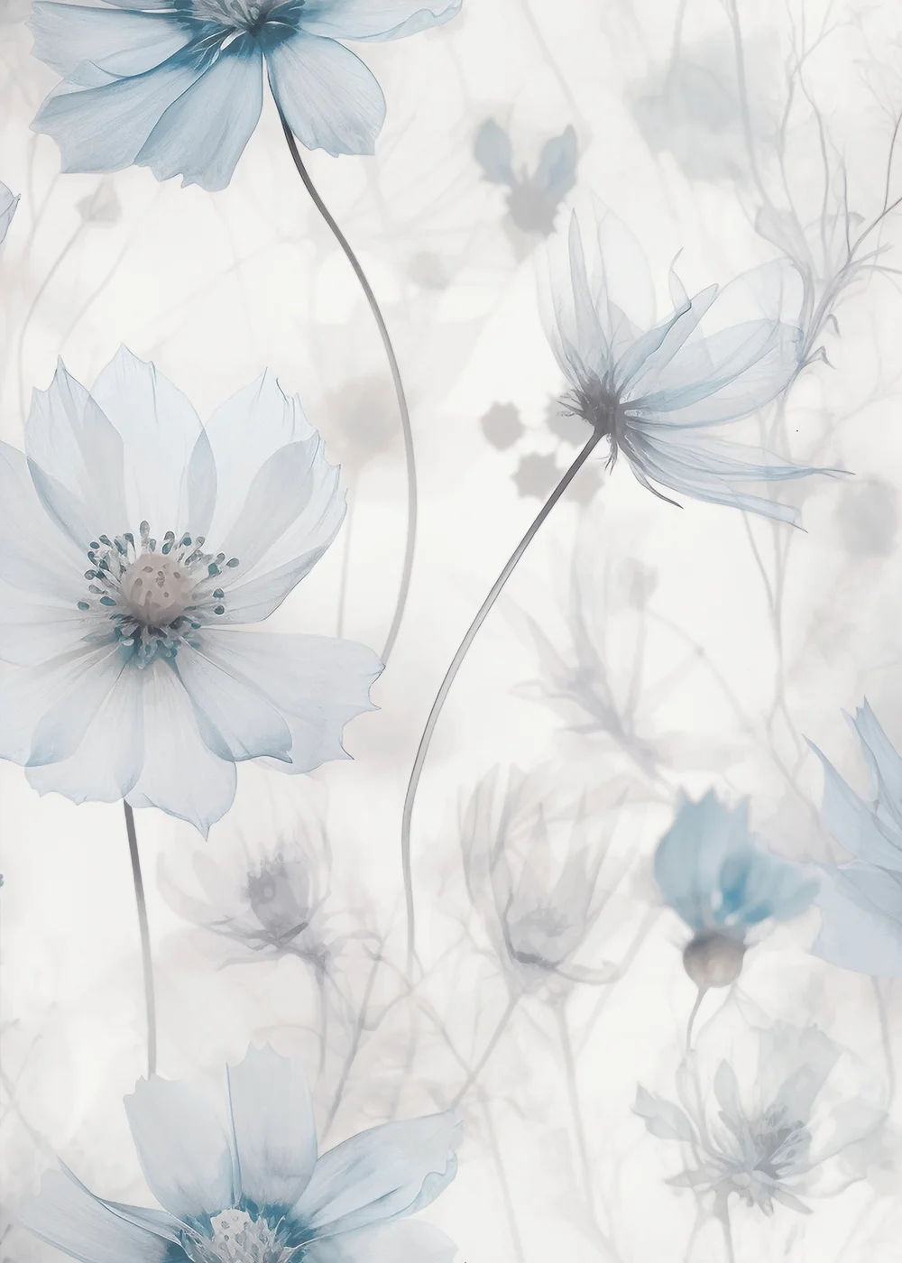 Muriva Lissa Flowers Blue Wallpaper - One Size Image 1