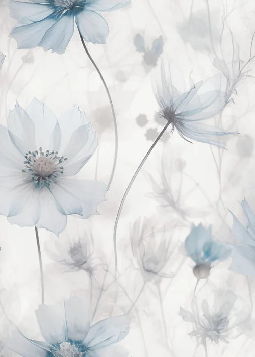 Muriva Lissa Flowers Blue Wallpaper - One Size Image 1