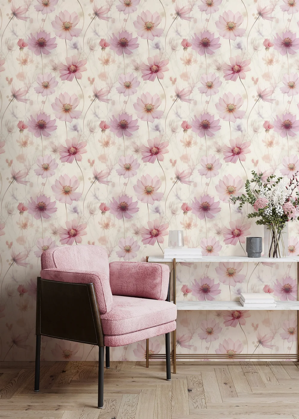 Muriva Lissa Flowers Pink Wallpaper - One Size Image 2