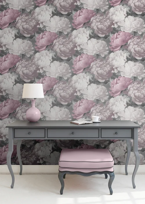 Muriva Doretta Floral Pink Wallpaper - One Size Image 2