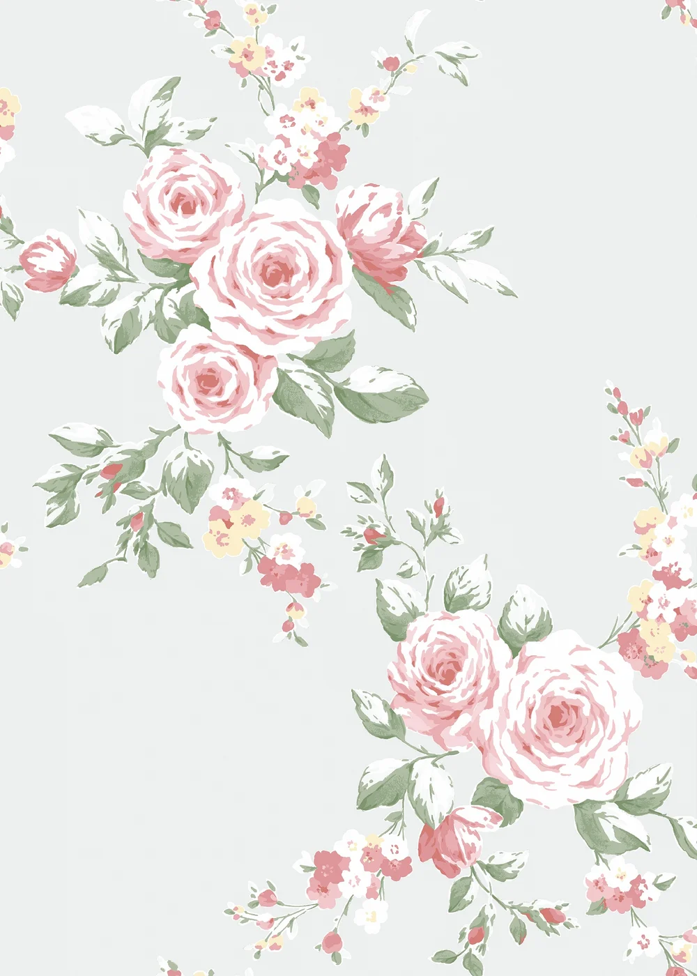 Catherine Lansfield Canterbury Floral Soft Grey & Red Wallpaper - One Size Image 1