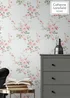 Catherine Lansfield Canterbury Floral Soft Grey & Red Wallpaper - One Size Image 2