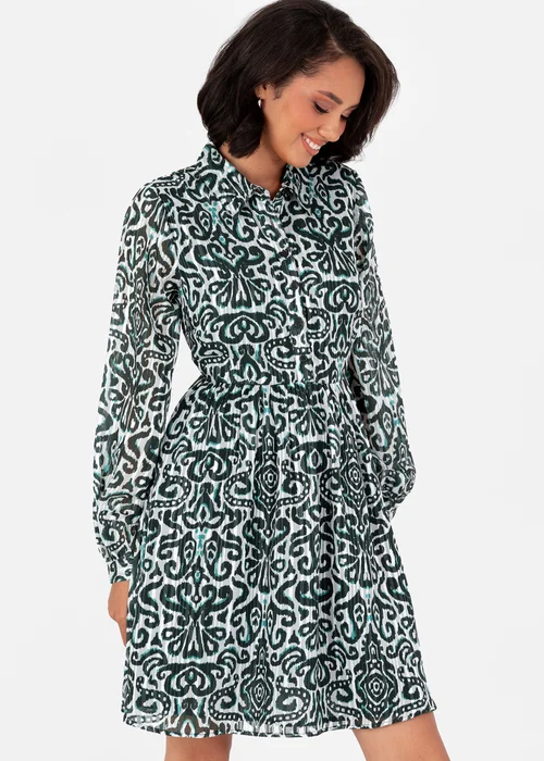 Lovedrobe Multi Damask Print Smock Mini Shirt Dress - 024 Image 2