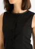 Gini London Black Cotton Contrast Stitch Detail Waist Coat - 12 Image 3