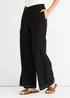 Gini London Black Contrast Embroidery Stitch Detail Trouser - 8 Image 3