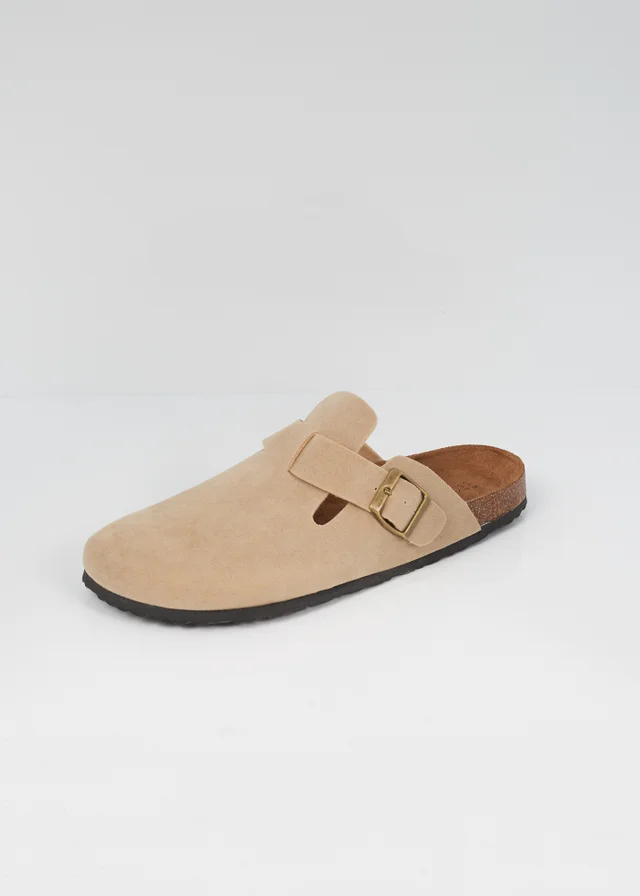 Brave Soul Taupe Faux Suede Mule Sandals