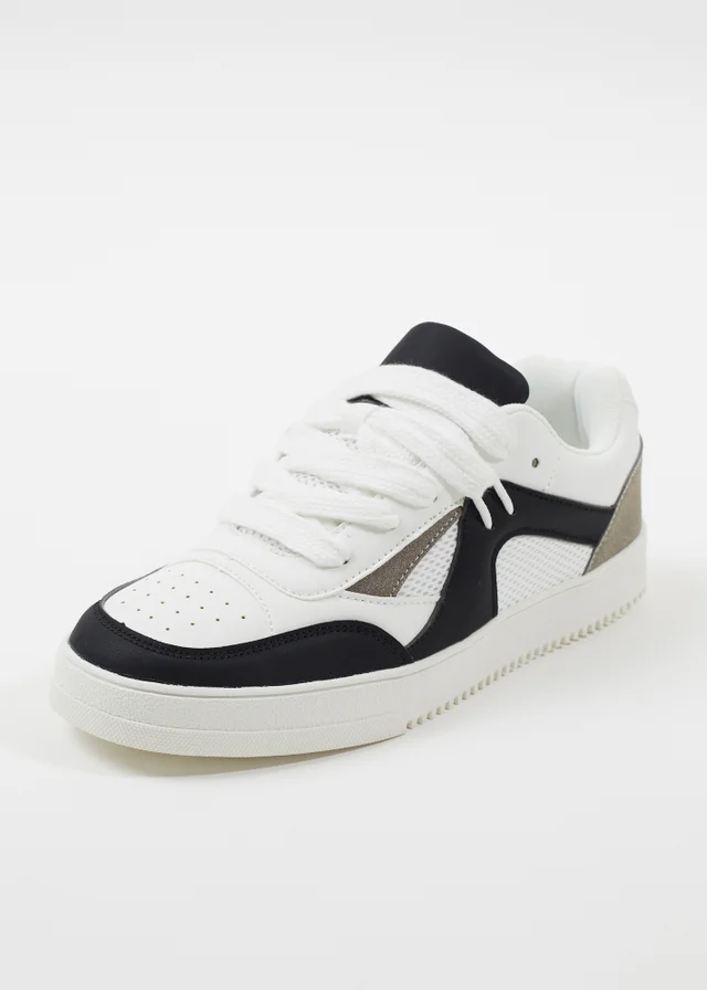 Brave Soul White Faux Leather Trainers