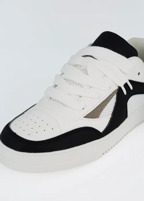 Brave Soul White Faux Leather Trainers - Size 6 Image 3