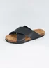 Brave Soul Black Crossover Strap Sandals - Size 9 Image 1