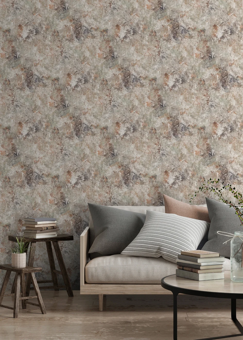 Muriva Perico Stone Multi Wallpaper - One Size Image 2