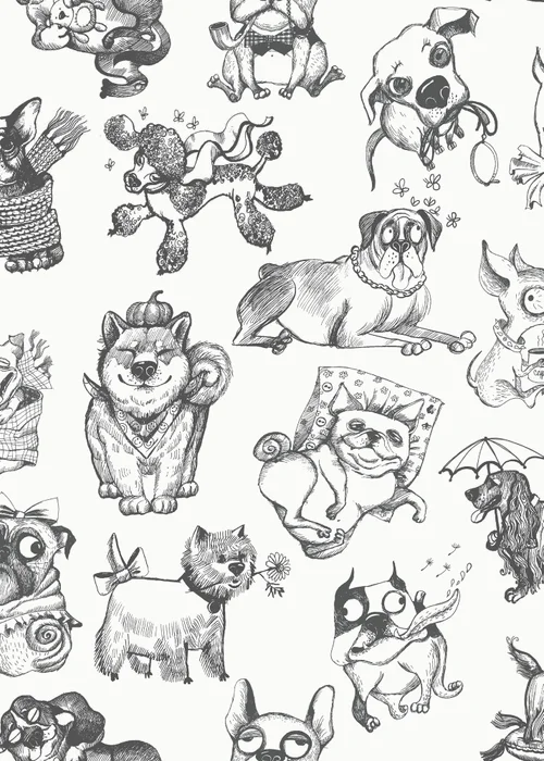 Muriva Pooches Wallpaper - One Size Image 1