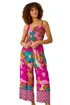 Roman Purple Floral Border Ruched Jumpsuit - 010 Image 1