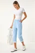 Roman Sky Blue Contrast Detail Cropped Stretch trouser - 18 Image 3