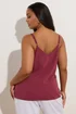 Yours Curve Dark Red Button Front Cami Top - Size 18 Image 4