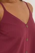Yours Curve Dark Red Button Front Cami Top - Size 18 Image 3