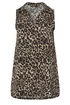 YOURS Curve Brown Textured Leopard Sleeveless Shirt - Size 22-24 Image 5