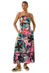 Roman Fuchsia Floral Ric Rac Maxi Dress - Size 16 Image 2