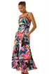 Roman Fuchsia Floral Ric Rac Maxi Dress - Size 16 Image 1
