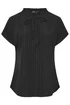 Yours Curve Black Textured Frill Neck Top - Size 26-28 Image 5