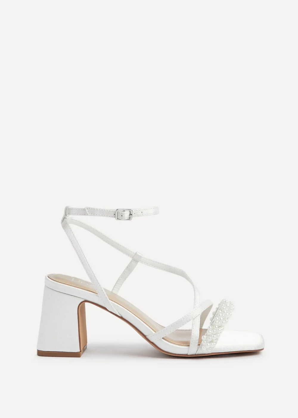 Linzi Maisie Ivory Satin Strappy Heeled Sandal - Size 8 Image 2