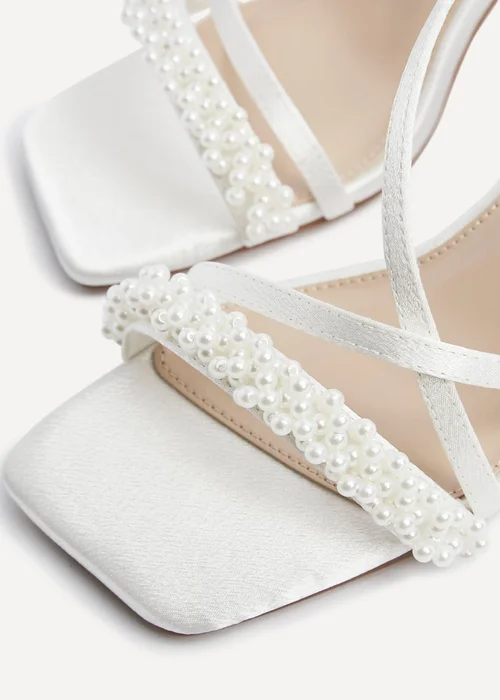 Linzi Maisie Ivory Satin Strappy Heeled Sandal - Size 8 Image 4