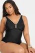 Yours Curve Black Contrast Blanket Stitch Plunge Swimsuit - Size 20 Image 5
