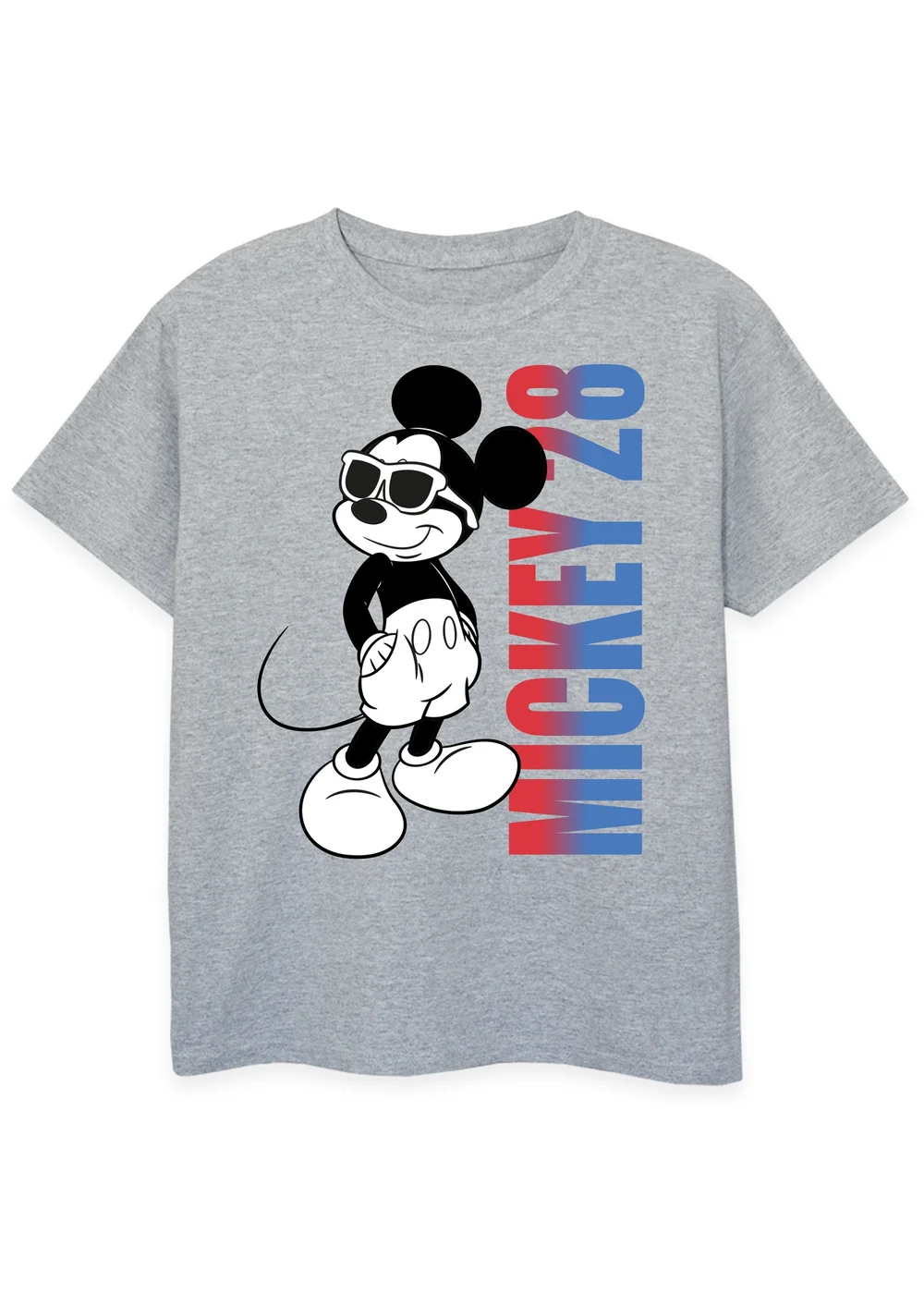 Disney Mickey Mouse Gradient Kids Grey Graphic T-Shirt (3-13 Years) - Age 3-4 Years Image 1