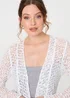 Izabel London White Crochet Knit Longline Waterfall Cardigan - One Size Image 3
