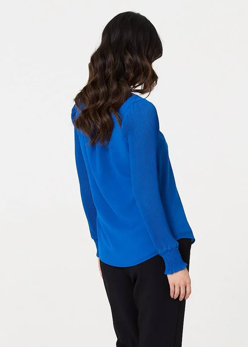 Izabel London Blue Keyhole Cut-Out Neck Long Sleeve Blouse - 8 Image 2