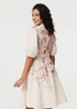 Izabel London Cream Floral 3/4 Puff Sleeve Knee Length Dress - 12 Image 2