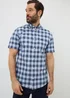 Lincoln Blue Short Sleeve Oxford Shirt - Small Image 1