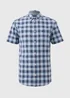 Lincoln Blue Short Sleeve Oxford Shirt - Small Image 4
