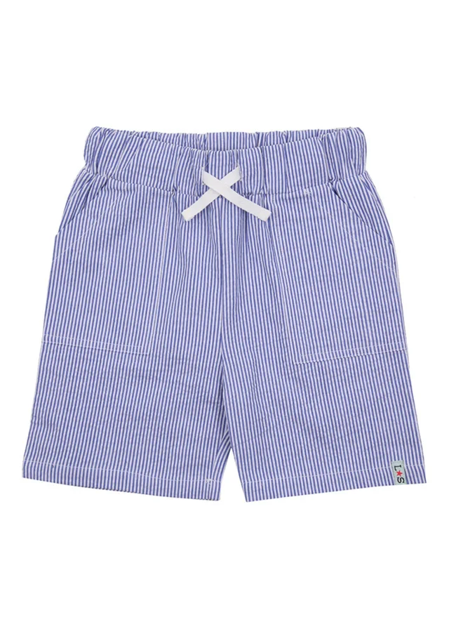 Lilly & Sid Organic Cotton Lilly & Sid Organic Cotton Blue Stripe Print Shorts(3-8 Years)