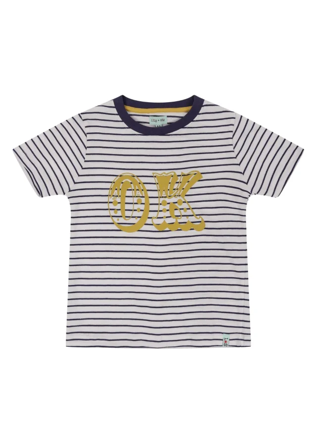 Lilly & Sid Organic Cotton Multicoloured Ok Slogan Print T-Shirt (24 Months- 8 Years)