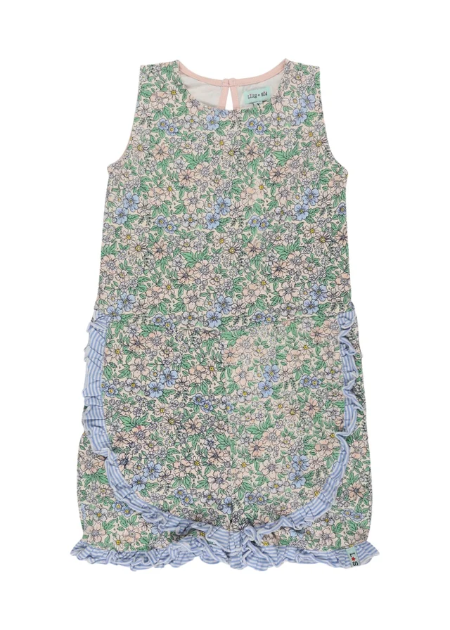 Lilly & Sid Organic Cotton Multicoloured Ditsy Floral Print Playsuit (24 Months- 8 Years)
