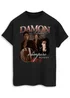 Spiral Galaxy The Vampire Diaries Damon Black Boyfriend Fit Graphic T-Shirt - XXL Image 1
