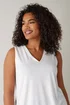 Evans Curve White Modal Rich Vest Top - Size 16 Image 4