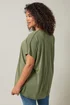 Evans Curve Khaki Green Pleat Front Modal Rich Top - Size 30-32 Image 3