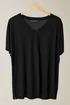 Evans Curve Black V-Neck Modal Rich T-Shirt - Size 22-24 Image 5