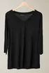 Evans Curve Black V-Neck Modal Rich Top - Size 22-24 Image 5