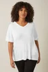 Evans Curve White Short Sleeve Modal Rich T-Shirt - Size 30-32 Image 1