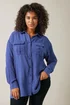EVANS Curve Cobalt Blue Long Sleeve Utility Shirt - Size 22-24 Image 1